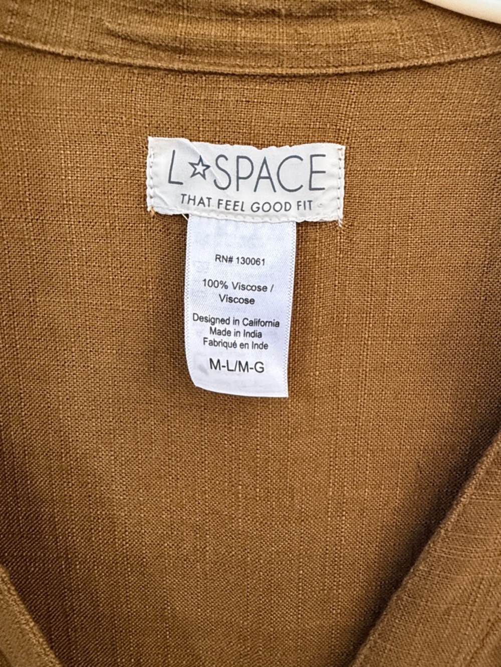 Lush Long Sleeve Button-Front Shirt Dress With Tie in Mustard Brown - Picture 2 of 6